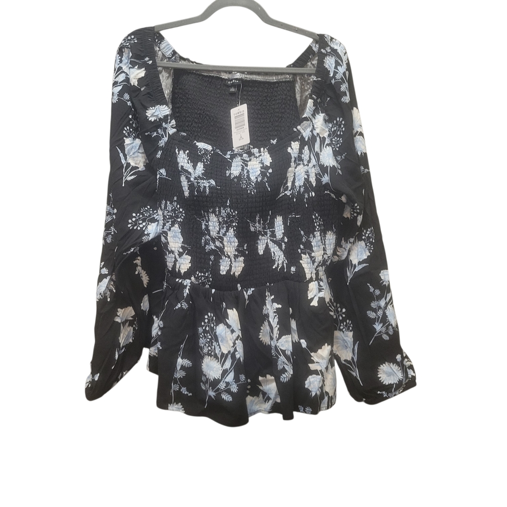 NWT Torrid Floral Black and White Top